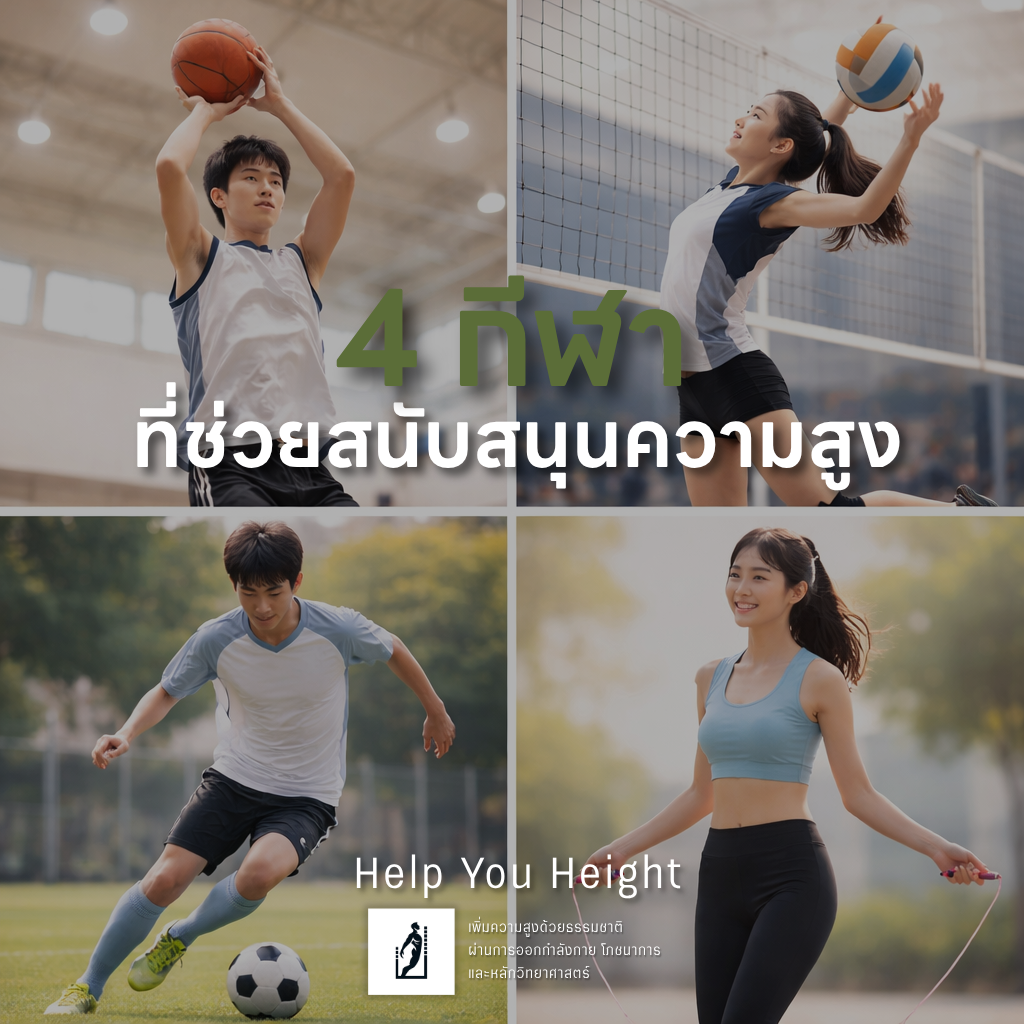  4 กีฬาที่ช่วยสนับสนุนการเพิ่มความสูงมากที่สุด